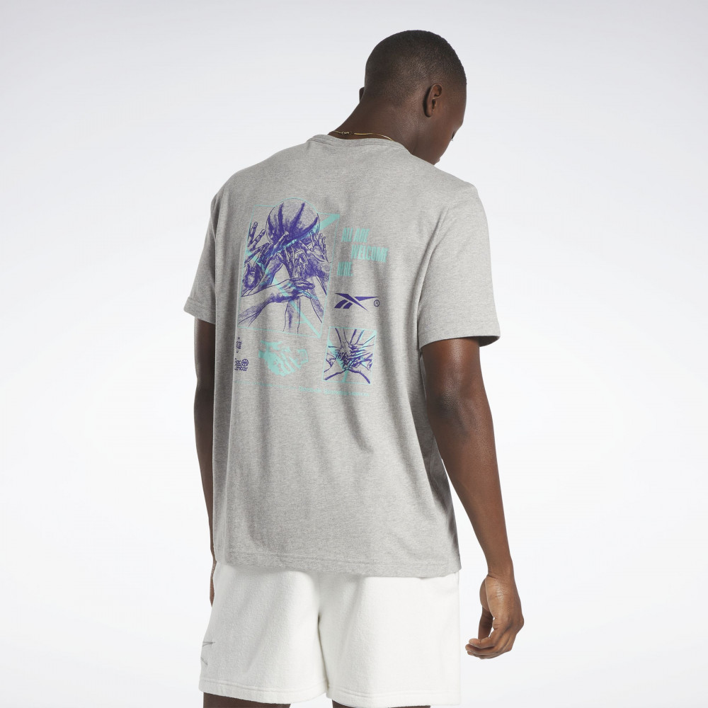 Outlet Футболка Reebok Basketball Court Top T-Shirt Grey IA2419