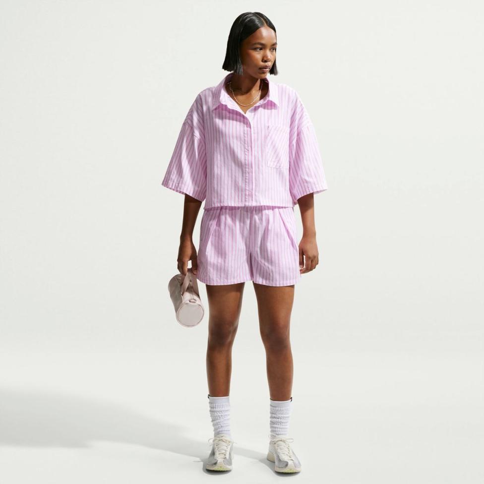 Outlet Жіноча сорочка NIKE W NSW OFFLN WVN PPLN STRP SS II4228-503_image_3