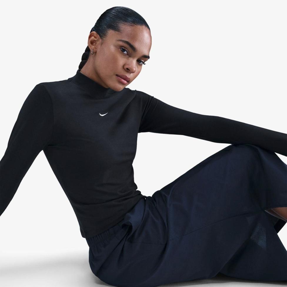 Outlet Жіноча футболка NIKE W NSW NK CHLL KNT MOCK TEE HV5027-011_image_3