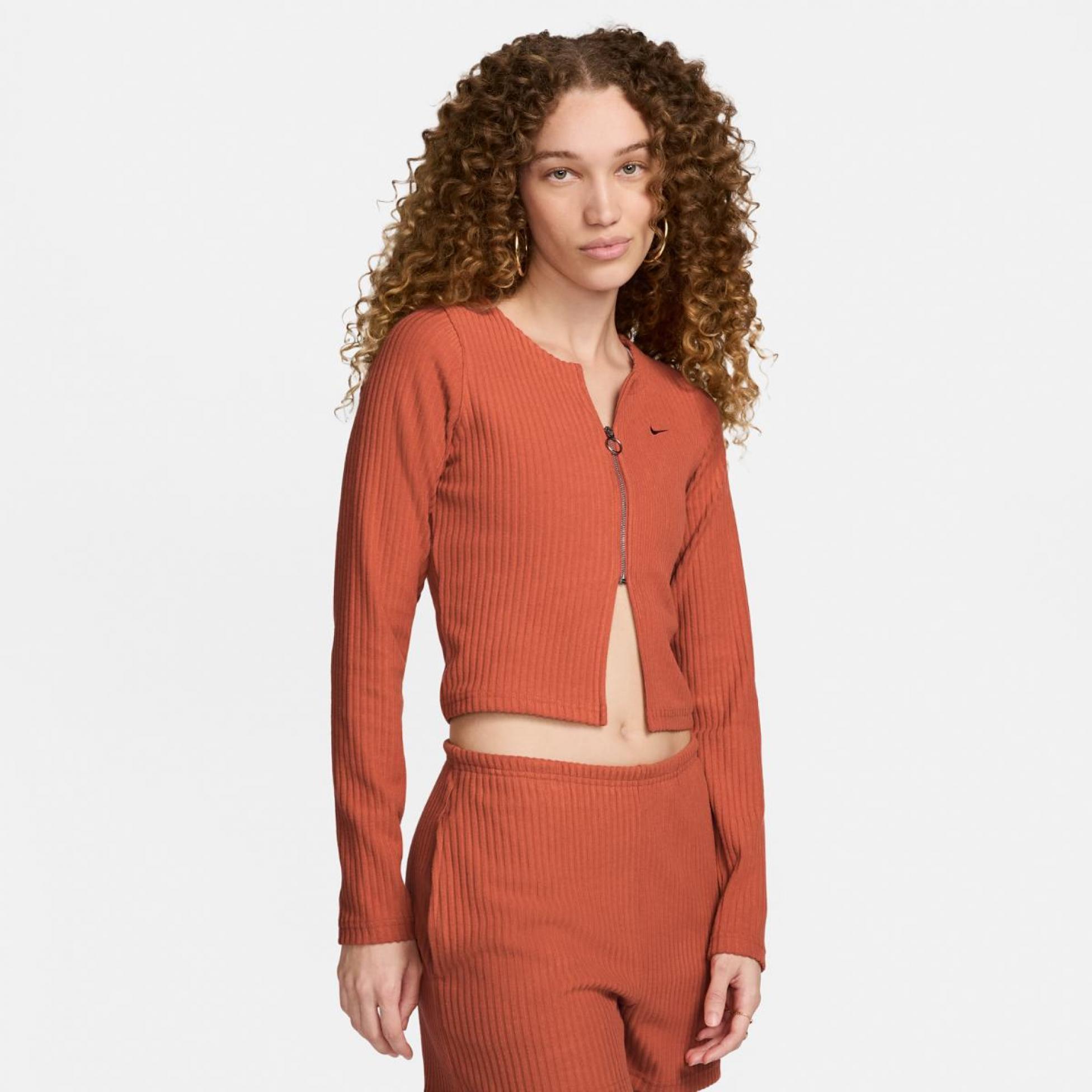 Outlet Жіноча толстовка NIKE W NSW CHLL KNT RIB FZ CRDGN FN3682-825
