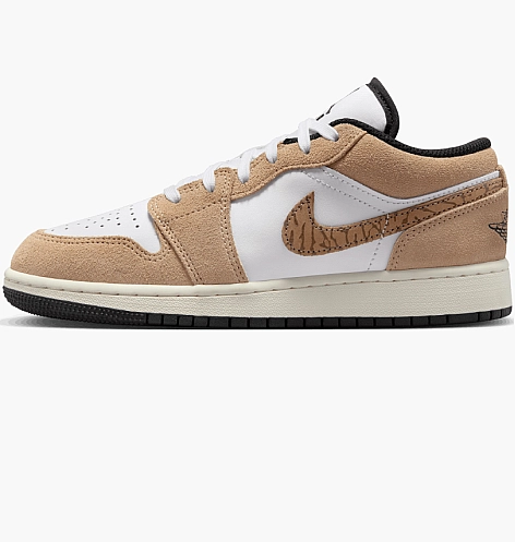 Outlet Кросівки Air Jordan 1 Low Se Brown Elephant Gs White/Brown DZ5368-201