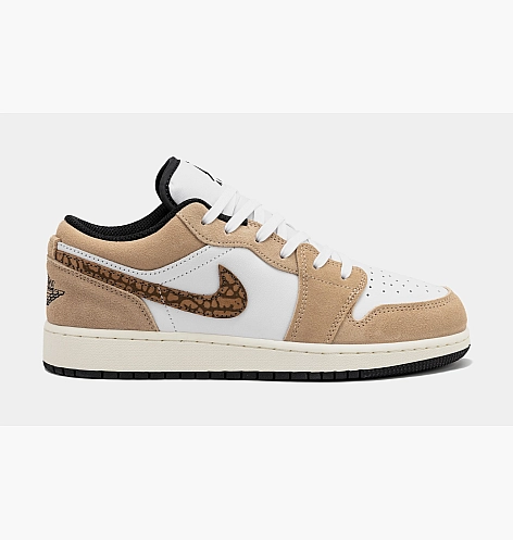 Outlet Кросівки Air Jordan 1 Low Se Brown Elephant Gs White/Brown DZ5368-201